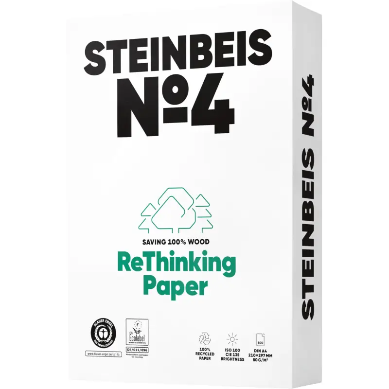 Steinbeis nr 4 Recyclingpapier A 4 80 g 500 arkusz ISO 100