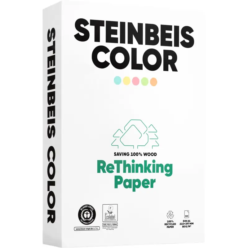 Steinbeis Magic Colour niebieski Recyclingpapier A 4 80 g 500 Bl.