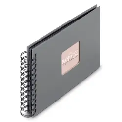 Hama  Fine Art  Spiral Steingrau 24x17 50 schwarze Seiten    9839