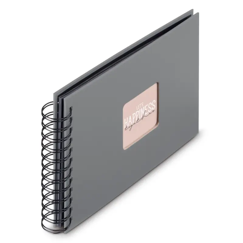 Hama  Fine Art  Spiral Steingrau 24x17 50 schwarze Seiten    9839