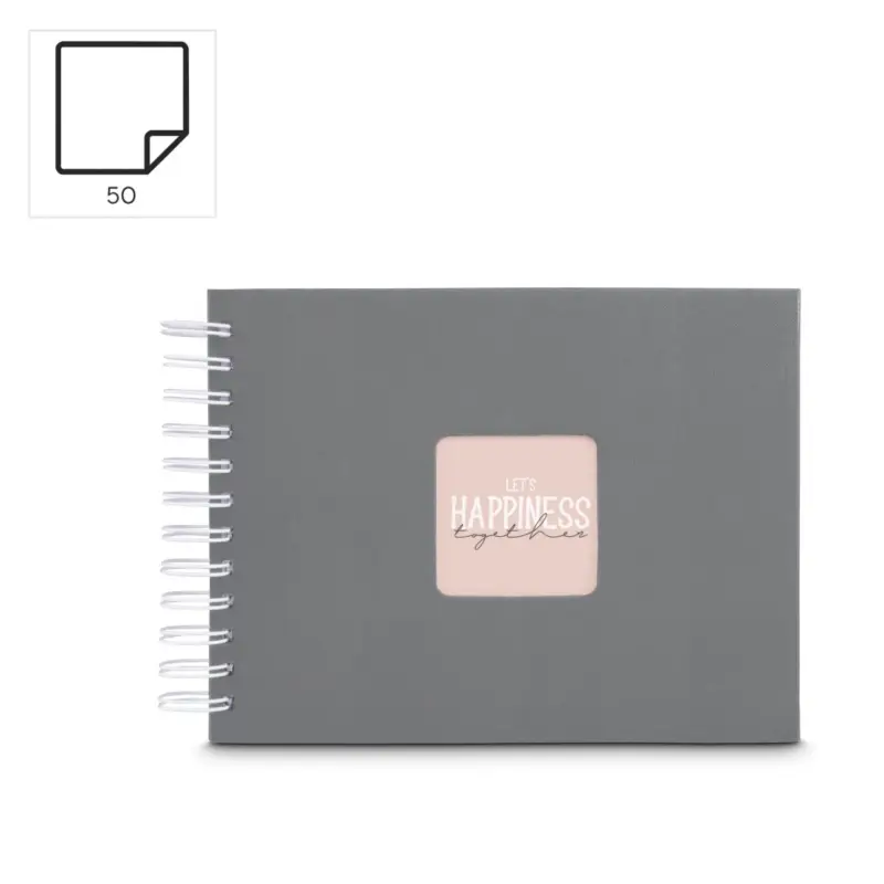 Hama  Fine Art  Spiral Steingrau 24x17 50 weiße Seiten    9836