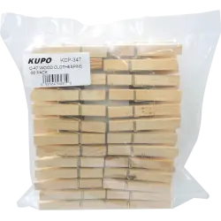 Kupo KCP-347 Wood C47 Spring-Type Clothspins (50 Pcs Per Bag)