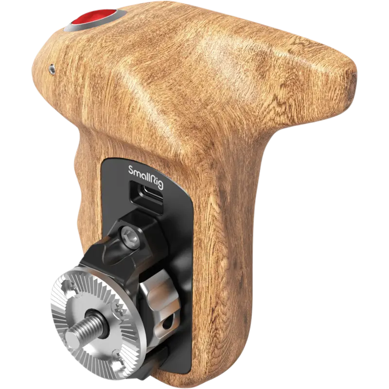 SmallRig 3324 Rosette Side Handle Wood with Record Start/Stop Remote Trigger