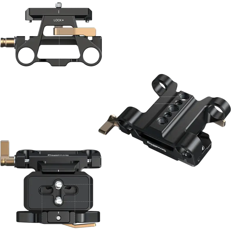 SmallRig 5365 Arca-Type Mount Plate Kit with 15mm Dual Rod Clamp