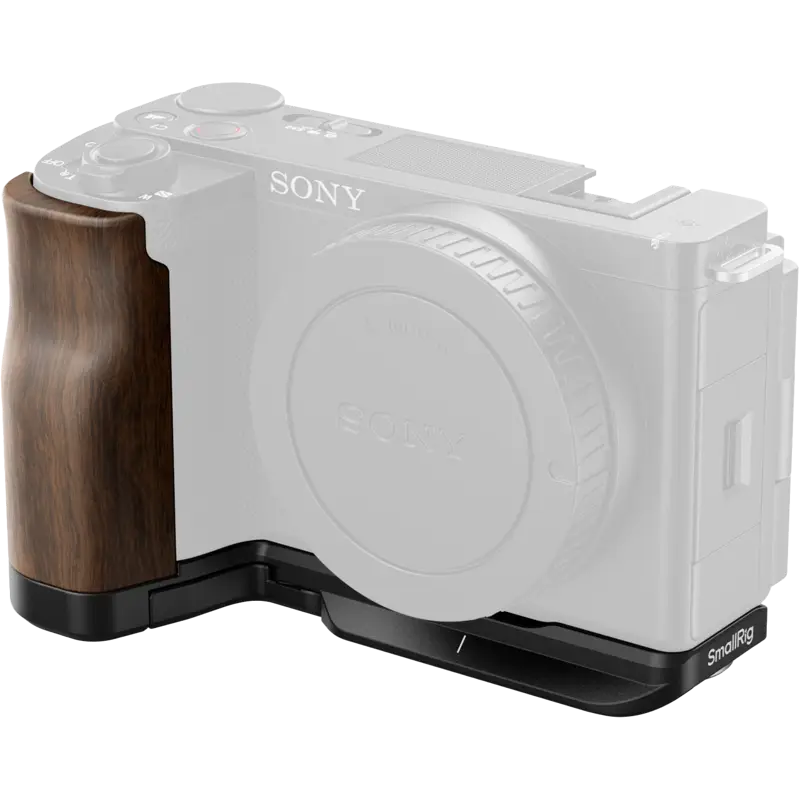SmallRig 4864 L-Shape Mount Plate with Wooden Handle for Sony ZV-E10 II