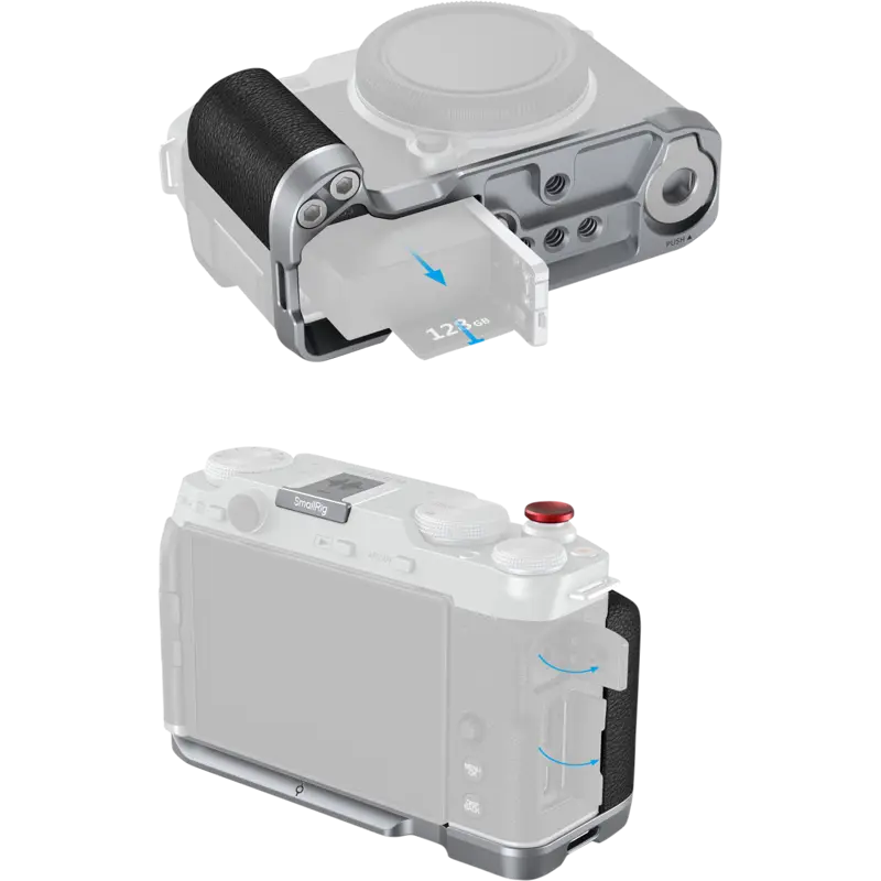 SmallRig 4875 L-Shape Mount Plate with Silicone Handle for FUJIFILM X-M5 Sliver