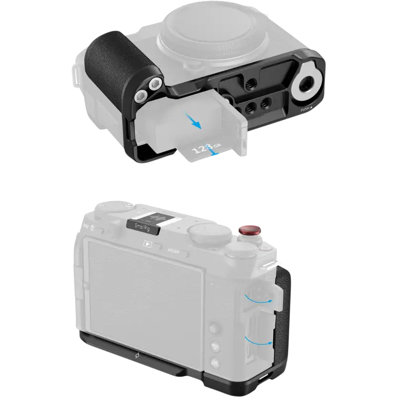 SmallRig 4876 L-Shape Mount Plate with Silicone Handle for FUJIFILM X-M5 Black