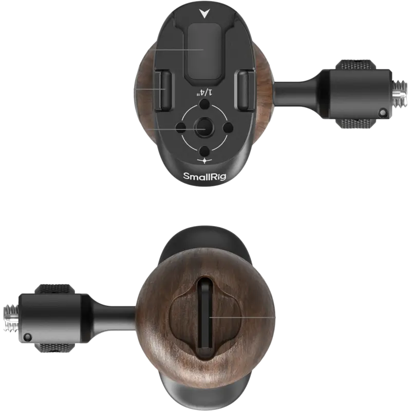 SmallRig 5238 Wooden Side Handle with 1/4"-20 & 3/8''-16 ARRI Locating Screws