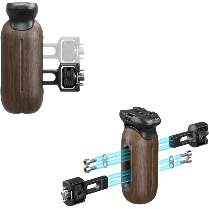 SmallRig 5238 Wooden Side Handle with 1/4"-20 & 3/8''-16 ARRI Locating Screws