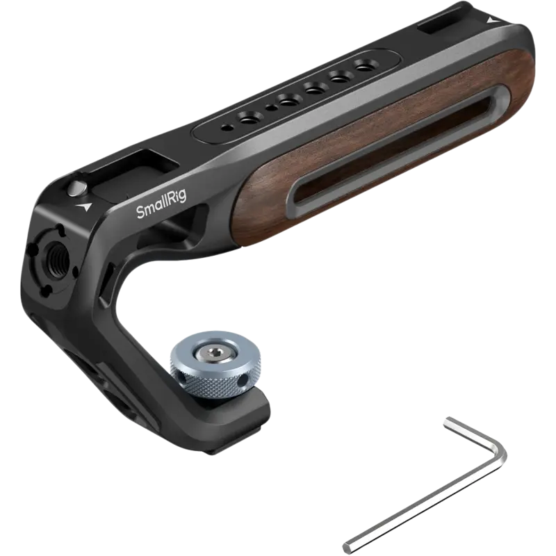 SmallRig 5250 Wooden Top Handle with Cold Shoe Mount