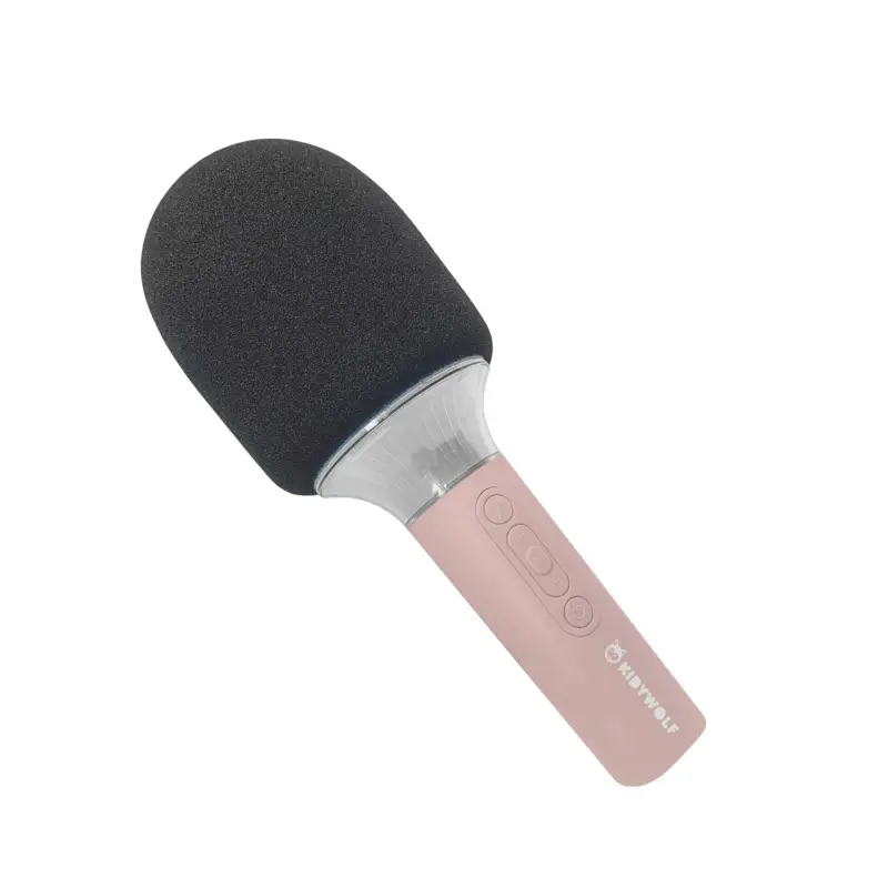 Kidywolf Mikrofon Bluetooth mit Licht rosa