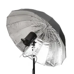 GlareOne Parasolka ORB srebrna 110 - głęboki parasol z dyfuzorem