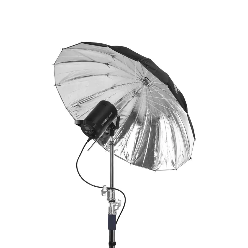 GlareOne Orb Silver 100 cm - srebrny parasol z dyfuzorem