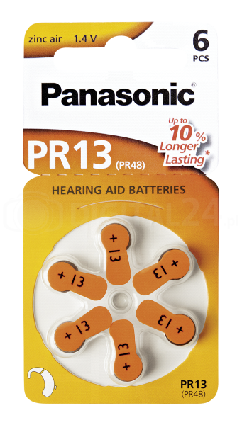 Baterie Panasonic PR 13 Zinc Air do aparatów słuchowych - blister 6 szt