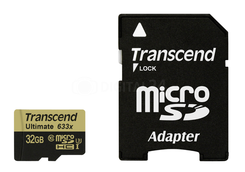 Karta pamięci Transcend MicroSDHC 32GB 633x Class 10 UHS-I U3 + adapter