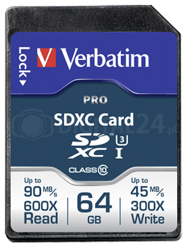 Karta pamięci Verbatim SDXC Pro 64GB Class 10 UHS-I