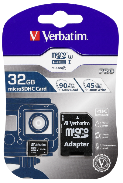 Karta pamięci Verbatim MicroSDHC Pro 32GB Class 10 UHS-I + adapter