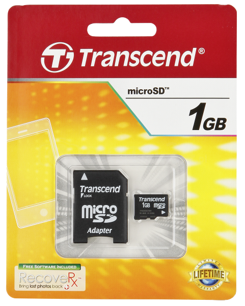 Karta pamięci Transcend MicroSD 1GB + adapter