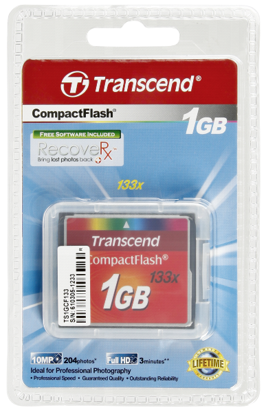 Karta pamięci Transcend Compact Flash 1GB Card MLC 133X