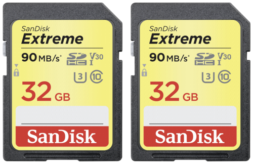 Karta pamięci SanDisk Extreme SDHC Video 32GB 90MBs V30 2P. SDSDXVE-032G-GNCI2