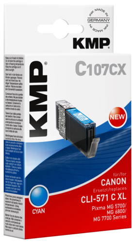 KMP C107CX  cyan komp. z Canon CLI-571 XL C