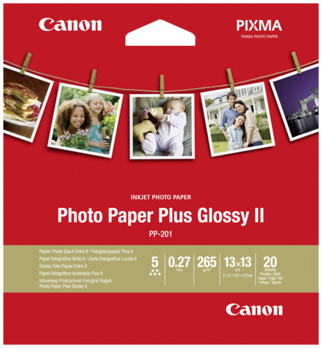 Canon PP-201 13x13 cm 20 kartek Papier fotograficzny Plus błyszczący II,  265 g