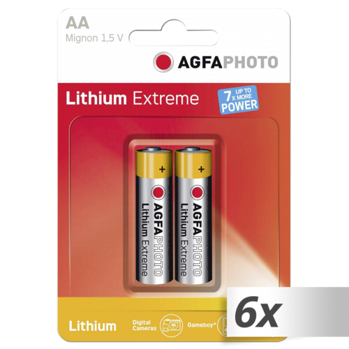 6x2 AgfaPhoto Extreme Lithium Mignon AA LR 6