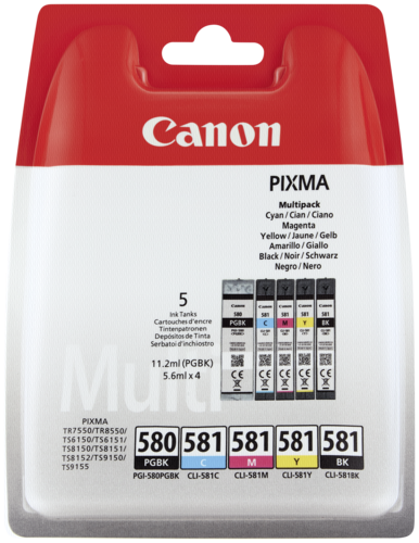 Canon PGI-580/CLI-581 Multipak BK/C/M/Y