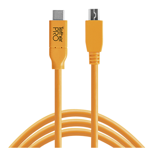 Tether Tools USB-C na 2.0 Mini B 5-Pin 4,60m pomarańczowy