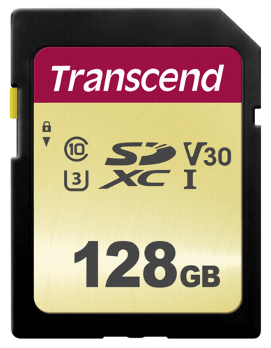 Karta pamięci Transcend SDXC 500S        128GB Class 10 UHS-I U3 V30