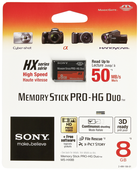 Karta pamięci Sony Memory Stick Pro HG Duo HX 8GB 50MB/s