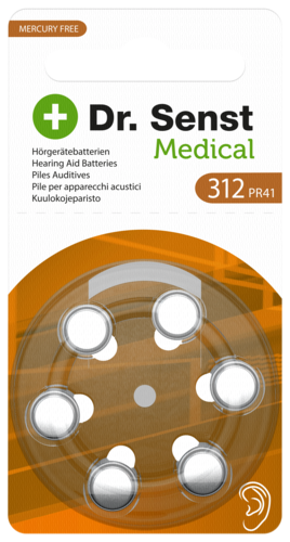 Baterie 1x6 Dr. Senst Medical  do aparatów słuchowych Typ 312     70512