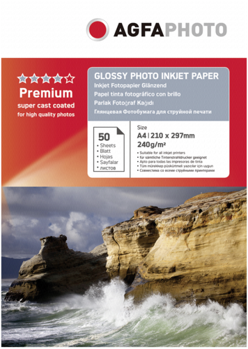 AgfaPhoto Premium Błyszczący papier fotograficzny 240 g A 4 50 arkuszy