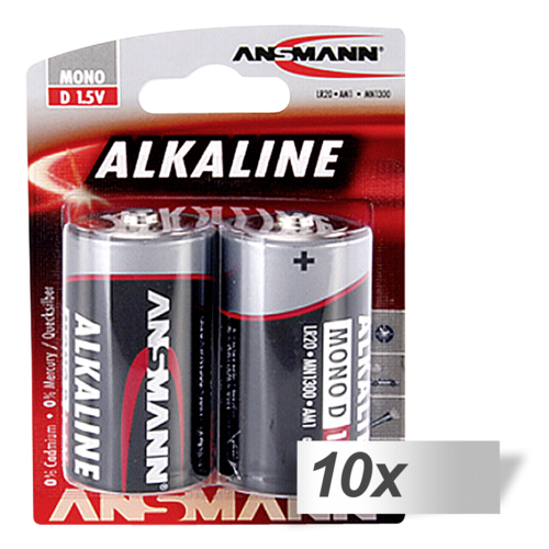 Baterie 10x2 Ansmann Alkaline Mono D LR 20 red-Line