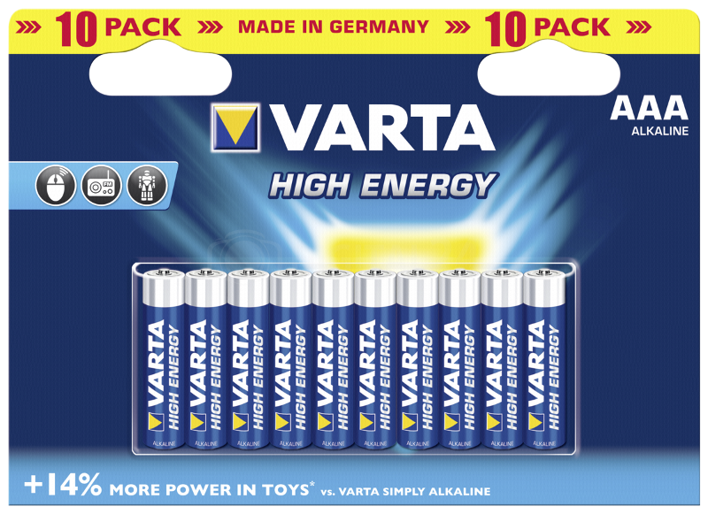 Baterie Varta High Energy Micro AAA LR 03 - blister 10 szt