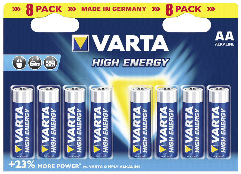 Baterie Varta High Energy Mignon AA LR 6 - blister 8 szt