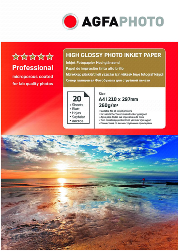 AgfaPhoto Professional Papier  o wysokim połysku 260 g A 4 20 Bl