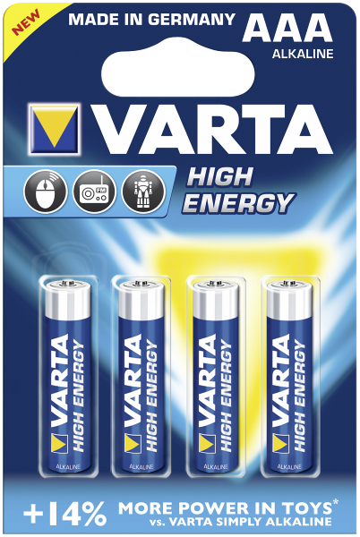 Baterie Varta High Energy Micro AAA LR 03 - 50 blistrów po 4 szt