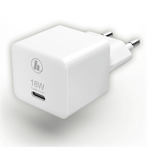 Hama Mini-ładowarka USB-C PD / QC, 18W, biała