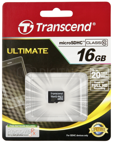 Karta pamięci Transcend MicroSDHC 16GB Class 10