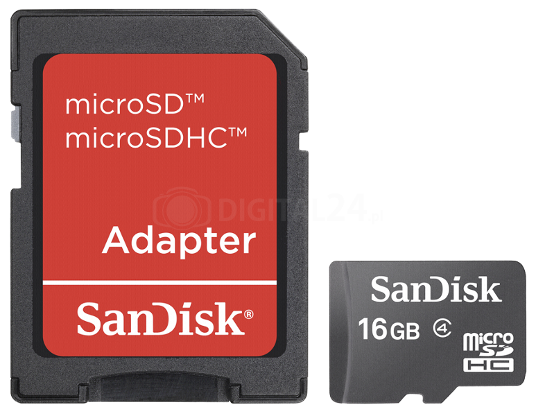 Karta pamięci SanDisk MicroSDHC Class 4 16GB + adapter