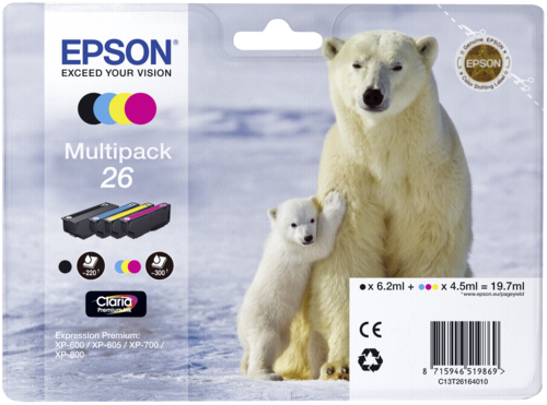 Zestaw tuszy Epson Claria Premium Multipak BK/C/M/Y T 2616