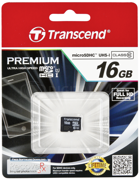 Karta pamięci Transcend MicroSDHC 16GB Premium 300x Class 10 UHS-I
