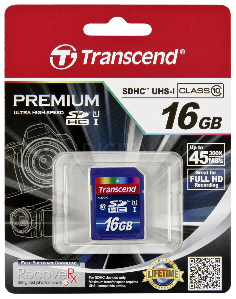 Karta pamięci Transcend SDHC 16GB Class 10 UHS-I 300x