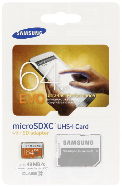Karta pamięci Samsung microSDXC Class 10 64GB EVO + adapter