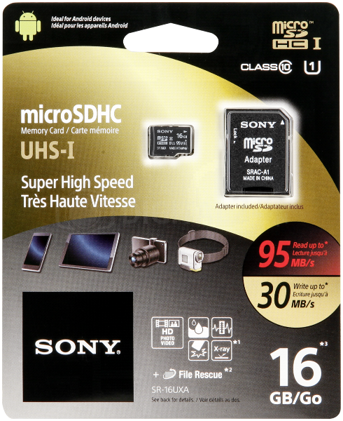 Karta pamięci Sony microSDHC 16GB High Speed Class 10 + adapter