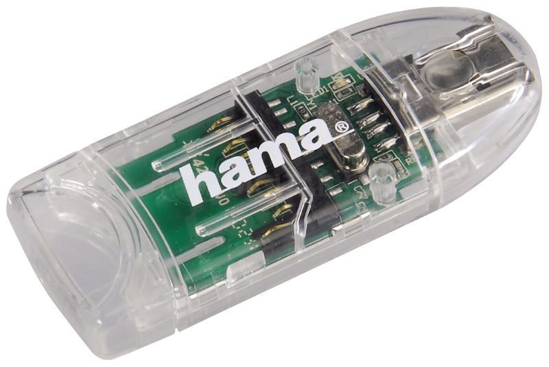 Czytnik Hama USB 2.0 8w1 SD/microSD przezroczysty