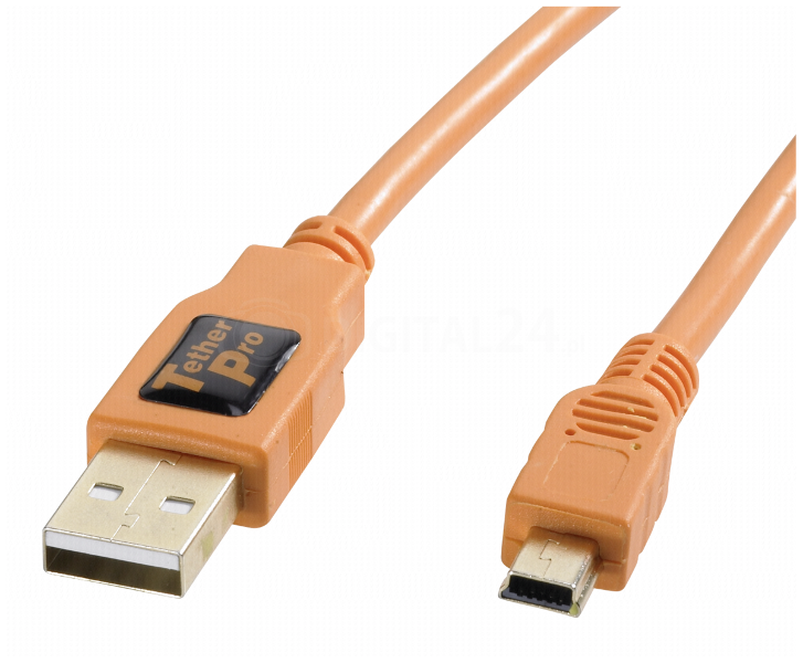 Tether Tools TetherPro kabel USB 2.0 A/MiniB 5 Pin 4,6m pomarańczowy
