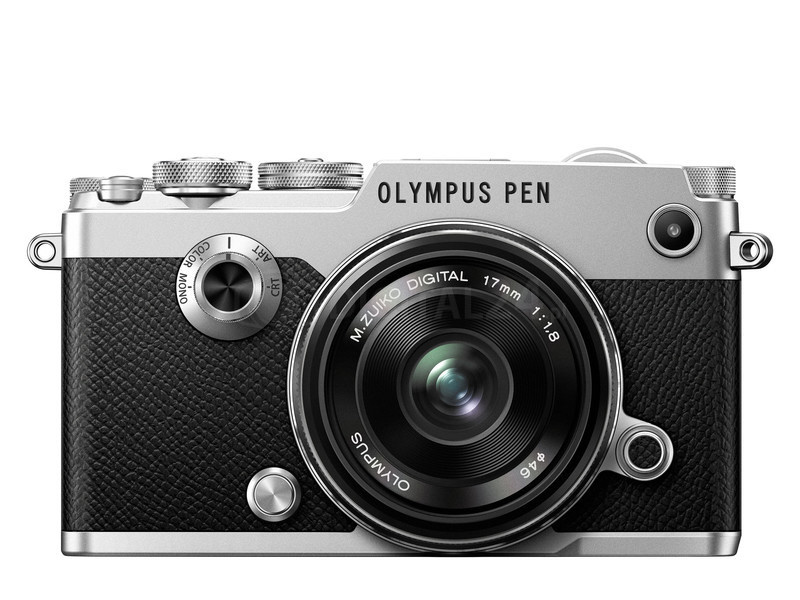 Aparat cyfrowy Olympus PEN-F (srebrny) + 17mm f/1.8 (czarny)