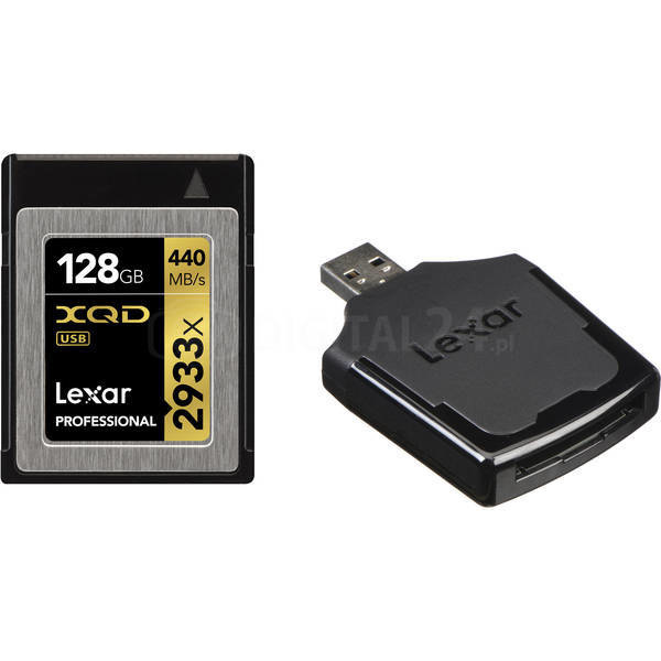 Karta pamięci Lexar XQD 128GB 2933x Prof + czytnik XQD 2.0 USB 3.0